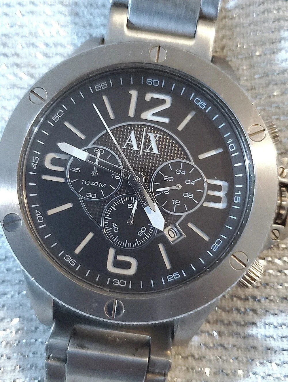 Armani Exchange brushed stainless